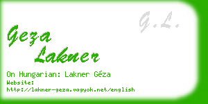 geza lakner business card